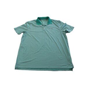 Vineyard Vines XXL Men Green White Striped Performance Sankaty Polo Golf Shirt